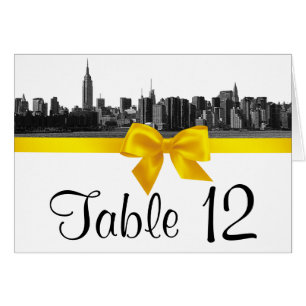 Numéro de table Jaune BW à large bande dessinée NY