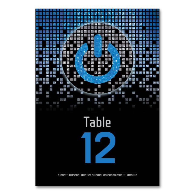Numéro De Table Jeu vidéo noir bleu Gamer Bar Mitzvah (Par défaut)