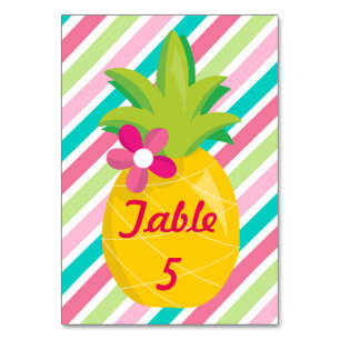Numéro De Table Joli ananas sur les bandes