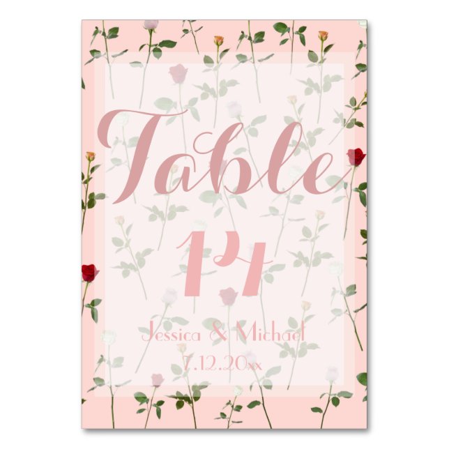 Numéro De Table Joli Rose (Par défaut)