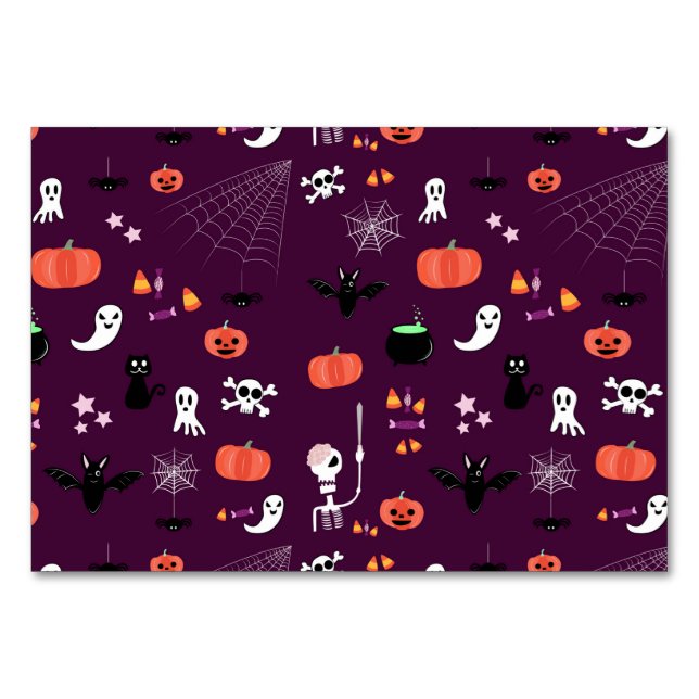 Numéro De Table Jolie Art Halloween Effrayant (Devant)