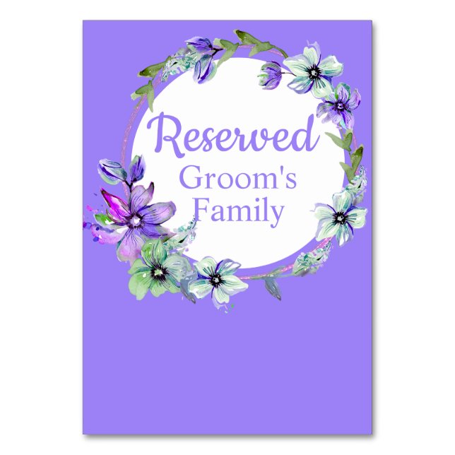 Numéro De Table Jolie couronne fleurie réservée (Par défaut)