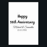 Numéro De Table Joyeux 50e anniversaire ajoutez nom du couple date<br><div class="desc">conception</div>