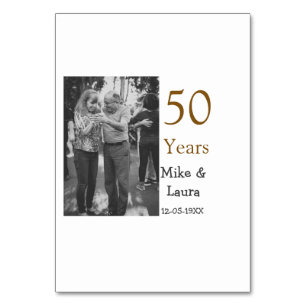 Numéro De Table Joyeux 50e anniversaire nom couple date mariage