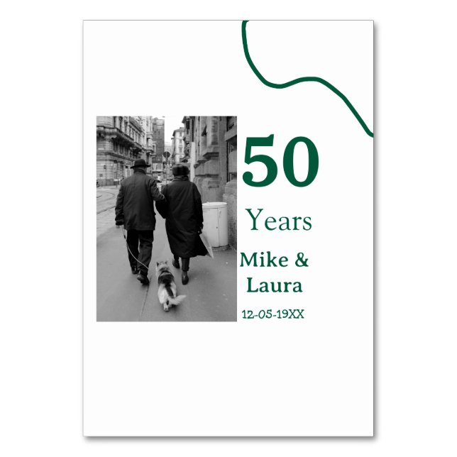 Numéro De Table Joyeux 50e anniversaire nom du couple date mariage (Par défaut)