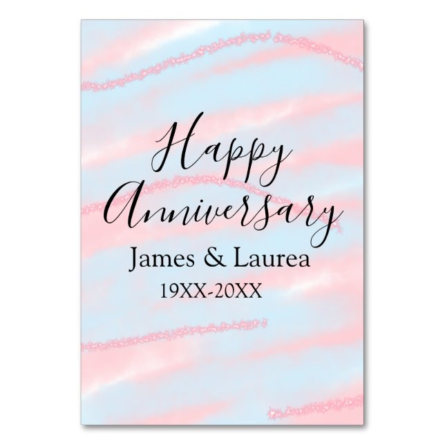 Numéro De Table Joyeux anniversaire de mariage nom date année past (Par défaut)