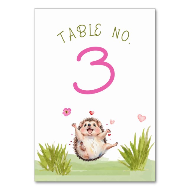 Numéro De Table Joyeux Baby shower de fête de Hérisson (Par défaut)