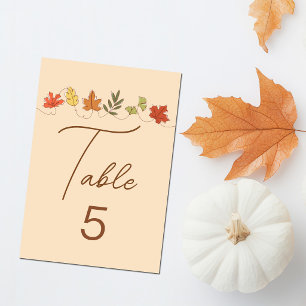 Numéro De Table Joyeux Thanksgiving Feuilles Personnalisées Fête M