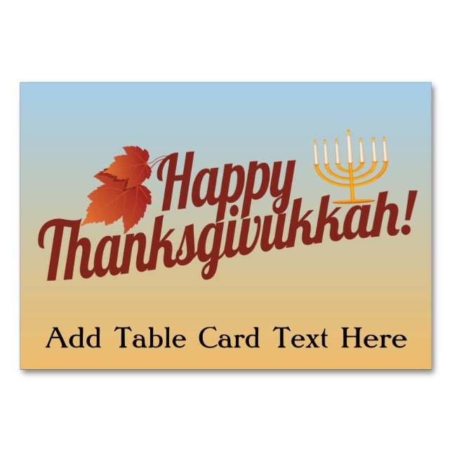 Numéro De Table Joyeux Thanksgivukkah Menorah/Leaf (Devant)