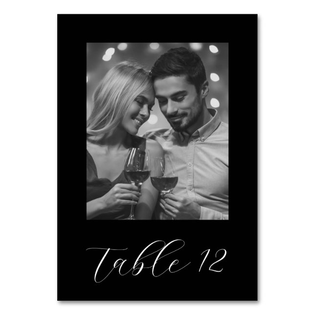 Numéro De Table Juste Marié Couple Black Photo Mariage (Par défaut)