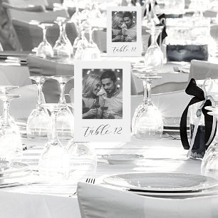 Numéro De Table Juste Marié Mariage photo noir et blanc