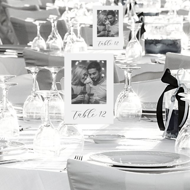 Numéro De Table Juste Marié Mariage photo noir et blanc (In Situ)
