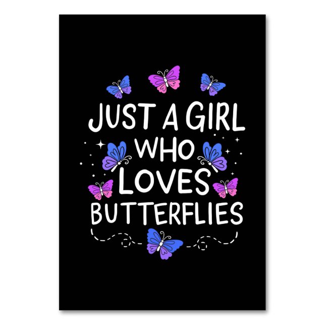 Numéro De Table Juste Une Fille Qui Aime Le Papillon (Par défaut)