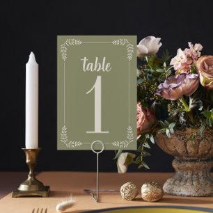 Numéro De Table Katherine Frame   Couleurs courbes   Mariage