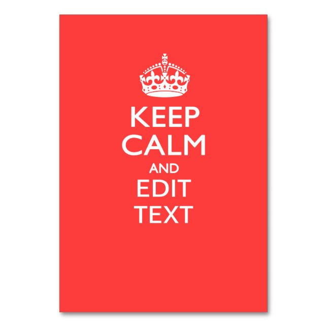 Numéro De Table KEEP CALM personnalisé et avoir votre texte sur ro (Par défaut)