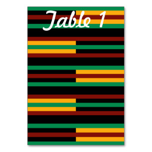 Numéro De Table Kente barre le Tableau de réception de mariage