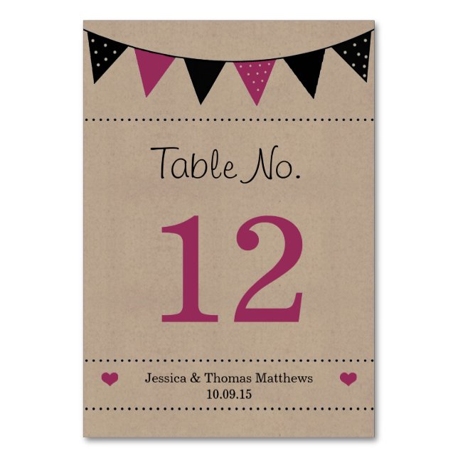 Numéro De Table La collection moderne de Mariages à bascule rose (Par défaut)