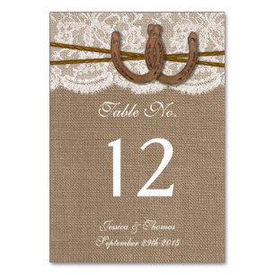Numéro De Table La collection Rustic Horseshoe Mariage