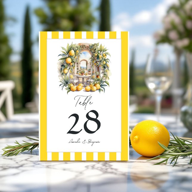 Numéro De Table "La Dolce Vita" Lemon Grove Mariage italien ("La Dolce Vita" Lemon Grove Italian Wedding Table Number)