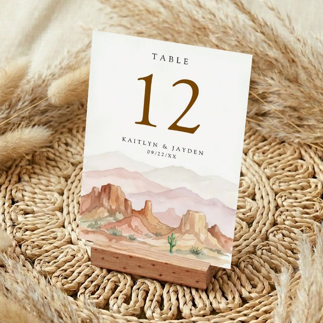 Numéro De Table La gamme de mariage du désert à l'aquarelle - (Créateur téléchargé)