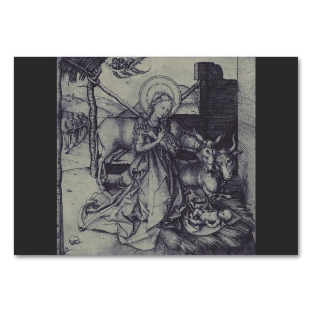 Numéro De Table La Nativité de Noël Stark Ink Art (Devant)