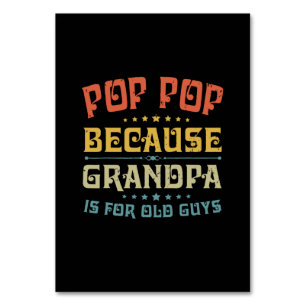 Numéro De Table La Pop Pop Du Père Parce Que Grand-Père Est Pour L