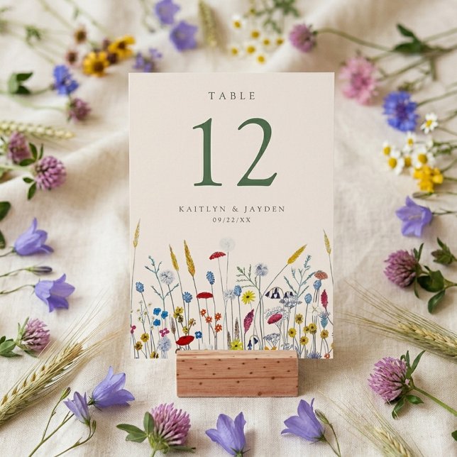 Numéro De Table La Suite de Mariage de Prairie de Fleurs Sauvages  (Créateur téléchargé)