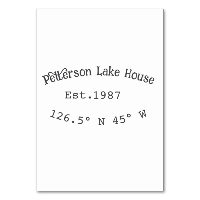 Numéro De Table Lake house et. Date année coordonnées personnalisé (Par défaut)