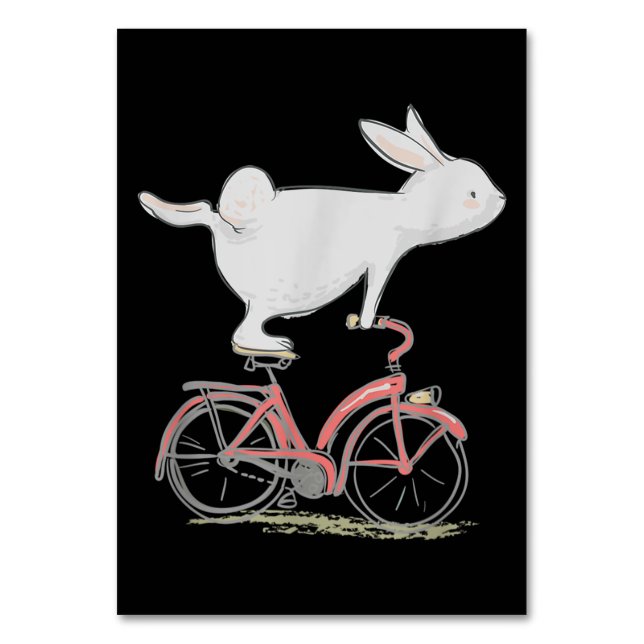 Numéro De Table Lapin Mignonne Sur Vélo Vélo Vélo Vélo Vélo (Par défaut)