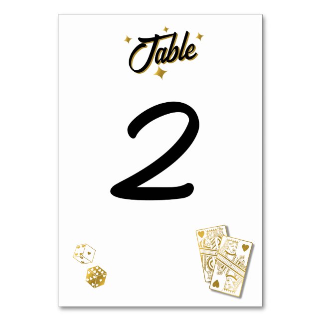 Numéro De Table Las Vegas Casino Destination Wedding Gold (Par défaut)