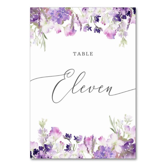 Numéro De Table Lavande florale Onze Numéro de tableau (Par défaut)