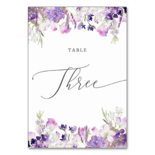 Numéro De Table Lavande florale trois