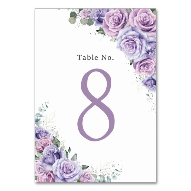 Numéro De Table Lavande Lilac violet Floral Anniversaire Quinceane (Par défaut)