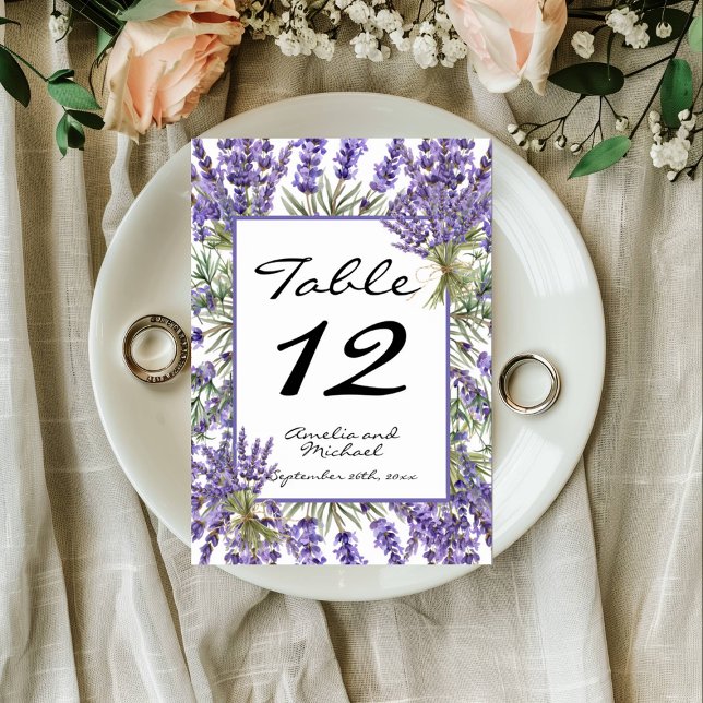Numéro De Table Lavender Blossom Garden Wedding (Créateur téléchargé)
