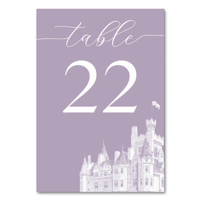 Numéro De Table Lavender Vintage Castle Destination Wedding (Par défaut)