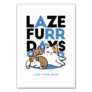 Numéro De Table Laze Furr Days - Cute Lazy Cats Design
