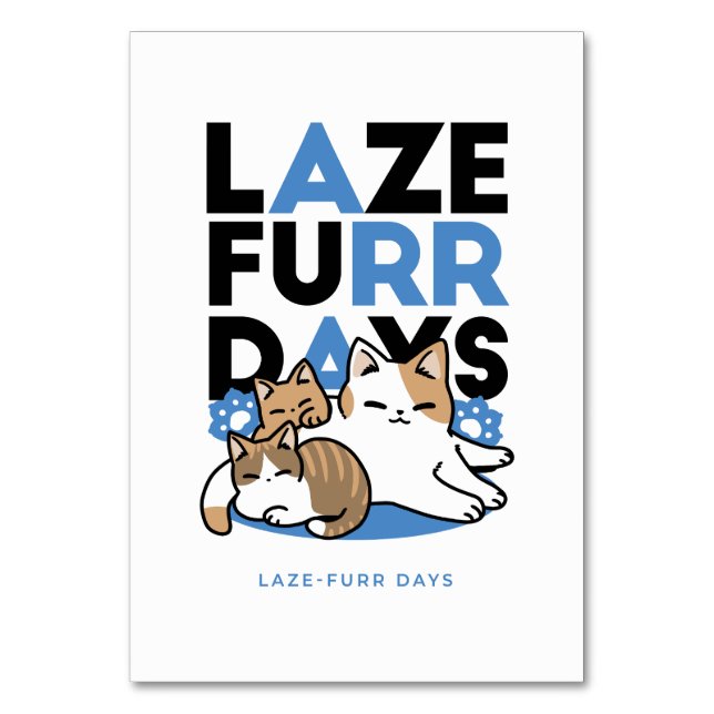 Numéro De Table Laze Furr Days - Cute Lazy Cats Design (Par défaut)