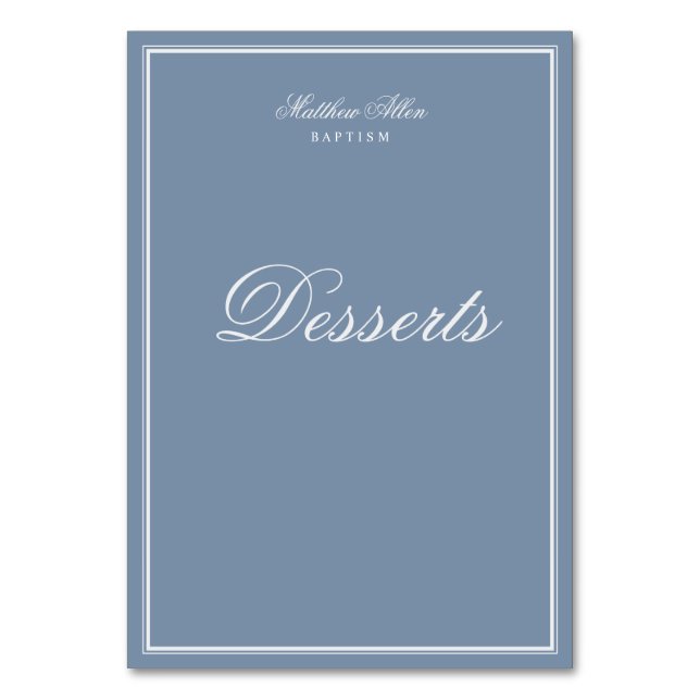 Numéro De Table Le Baptême Pour Lui | Croix classique élégante (Par défaut)