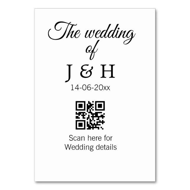 Numéro De Table Le mariage d'ajouter le nom de couple QR code scan (Par défaut)