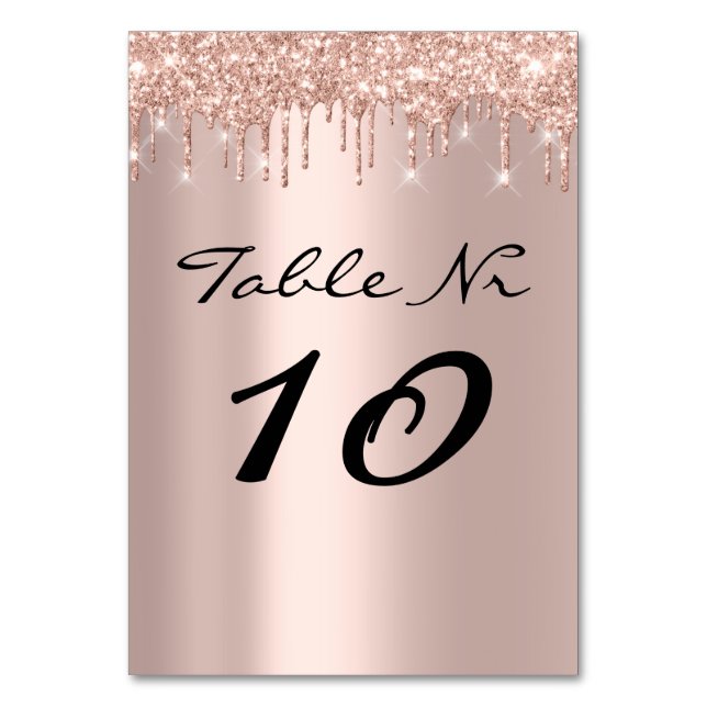 Numéro De Table Lecteurs d'or rose Spark Blush tout simplement (Dos)