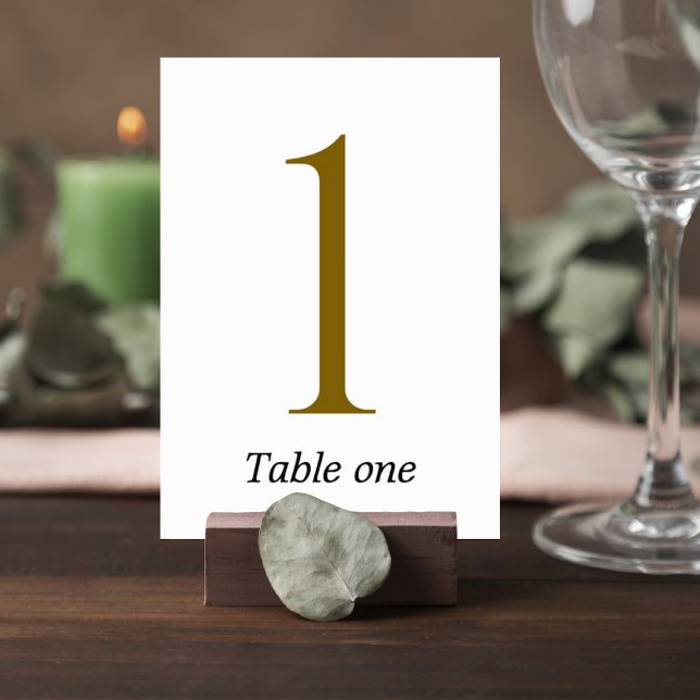 Numéro De Table legant Gold Minimalist Wedding Table Number Sign (Créateur téléchargé)