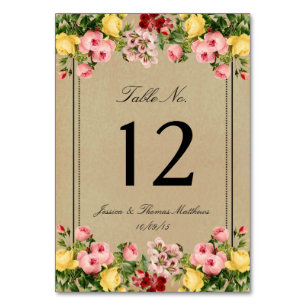 Numéro De Table L'élégante collection Vintage de Mariages floraux