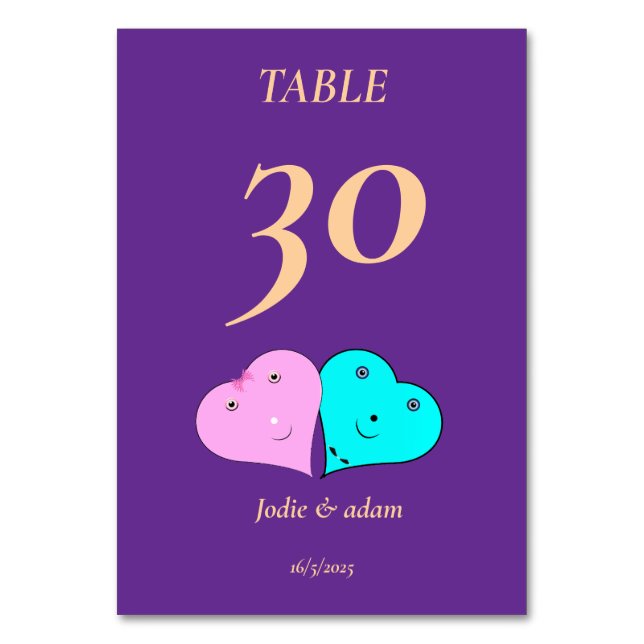 Numéro De Table les coeurs de m. & mrs (Par défaut)