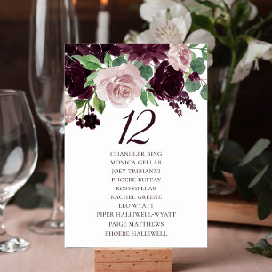 Numéro De Table Les passions de Moody Dramatique Purple Wine Gue