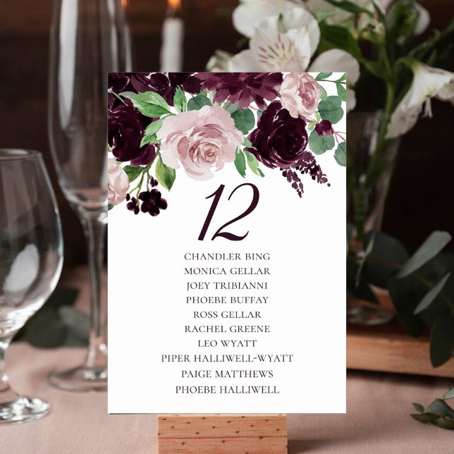 Numéro De Table Les passions de Moody | Dramatique Purple Wine Gue (Créateur téléchargé)