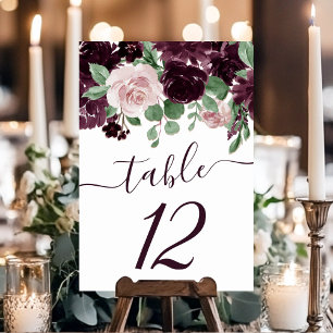 Numéro De Table Les passions de Moody Dramatique Rose de vin pou