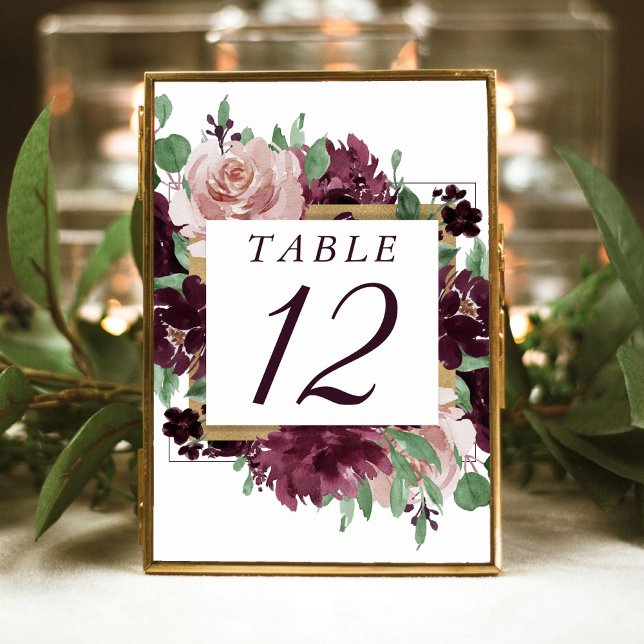 Numéro De Table Les passions de Moody | Vin violet Dramatique Rose (Créateur téléchargé)