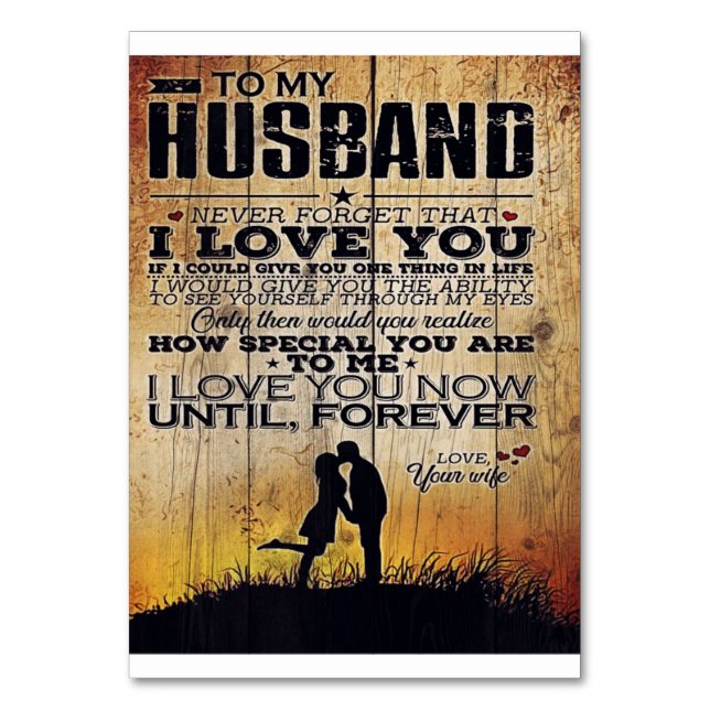 Numéro De Table Lettre à mon mari | Bel cadeau pour l'homme (Par défaut)