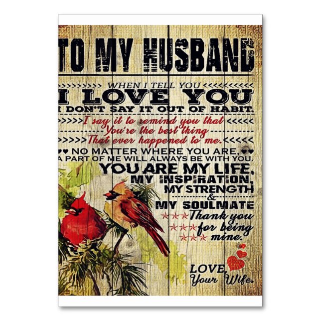 Numéro De Table Lettre d'amour au mari | Cadeau Spécial Pour Homme (Par défaut)