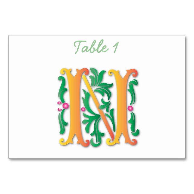 Numéro De Table Lettre N Monogramme Fleur de lis (Devant)